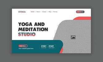 Yoga classes landing page template. hero section design for website and mobile website vector
