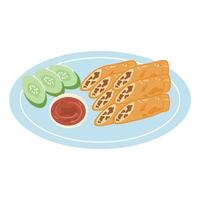 Lumpiang Shanghai Crispy Filipino Spring Rolls vector