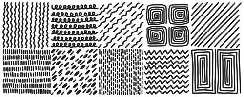 Grunge textured shading set graphics vector