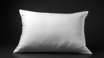 White pillow on black background close up. Neural network photo