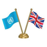 United Nations and United Kingdom table relation flag. Illustration vector