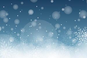 Snowflake and bokeh Christmas background design vector