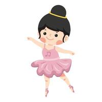 Cute Ballerina Girl Dancing cartoon vector
