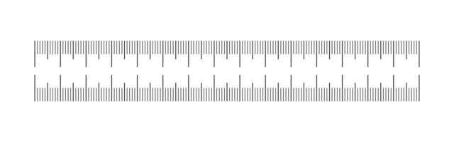 Measuring chart 15 centimeters. Ruler scale template. Metrics indicator cm. Length measurement math. Distance, height, sewing tool. vector
