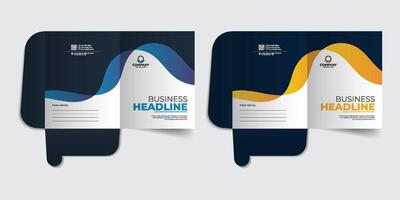 Abstract and colorful modern corporate file folder template with digital elements, Minimal business stationery item, presentation folder design template, stationery template design vector