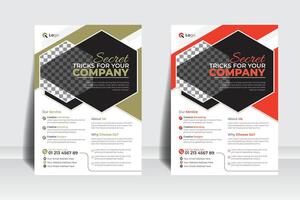 Print template A4 size corporate flyer design vector