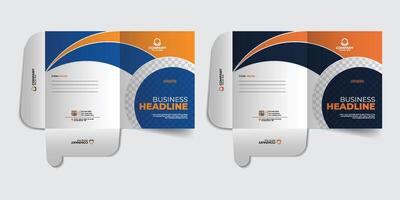 Corporate and modern presentation folder design template, with image. company report cover or file folder template for your business vector