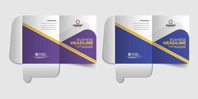 Stationery template design file folder report cover design. Clean minimal folder template design. vector