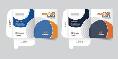 Modern and abstract unique stylish modern file folder design, Professional creative Luxury corporate presentation Document Folders for your business. vector