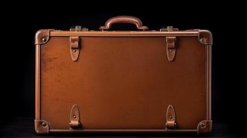 Old suitcase for traveling on a white background. Neural network photo