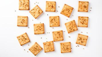 Crackers isolated on white background. image photo