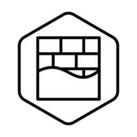 Concrete Block Wall icon line illustration vector