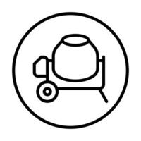 Cement Mixer icon line illustration vector