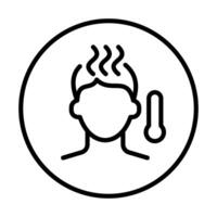 Flu Symptoms icon line illustration vector