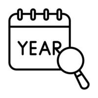 Yearly Overview icon line illustration vector