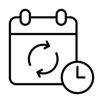 Schedule Sync icon line illustration vector