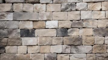 Decorative old stone wall texture close up. Neural network photo