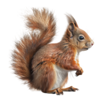 A Close-Up Portrait of a Red Squirrel with a Fluffy Tail png