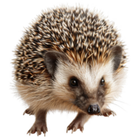 Close-up of a European Hedgehog with Spikes, Fur, and Claws png