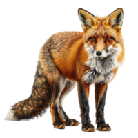 A Red Fox Standing with Its Tail Behind It png