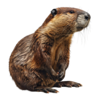 A Close-Up of a Wet Beaver with Fur and Whiskers png