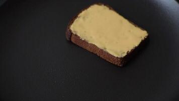 Sandwiches with toast bread, peanut butter and raspberry or strawberry jam. Hearty, nutritious breakfast video