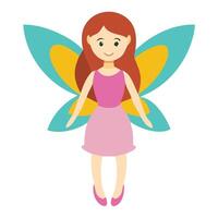 Whimsical Wonder The Cheerful Fairy with Colorful Wings vector