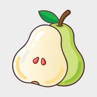Sweet and Succulent A Pear Halved vector