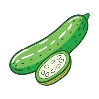 Sliced Perfection A Cucumber with Fresh Cuts vector