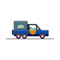 A Simple Family Car With Blue color And In Truck Style vector