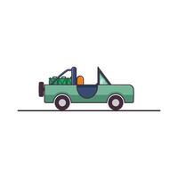 A Simple Convertible Utility Vehicle In Green Color vector