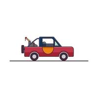 A simple car with offroad style and towing machine on the back vector