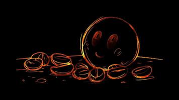 Neon frame effect, Coffee Bean - Indicates coffee or caffeine-related items on black background video