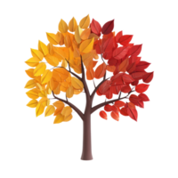 autumn tree with leaves on transparent background png