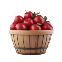 a basket full of red apples on a white background png