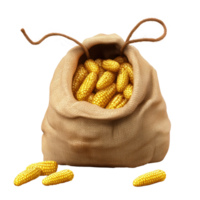 corn in sack 3D icon cartoon on transparent background png