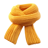 3D icon cartoon yellow knitted scarf on a transparent background png