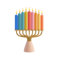 a menorah with nine candles on a white background png