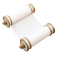 a scroll with a gold frame and a blank sheet of paper png