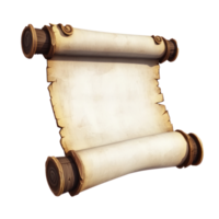 horizontal paper scroll 3D icon cartoon minimalist isolate on transparent background png