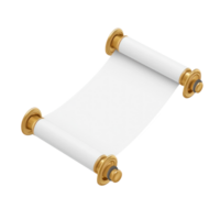 white Torah scroll 3D icon cartoon minimalist isolate on transparent background png
