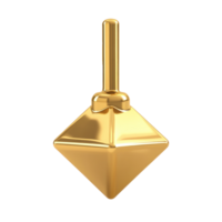 Gold Gilded Dreidel 3D isolate on transparent background png