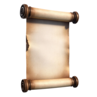 Ancient blank scroll 3D isolate on transparent background png