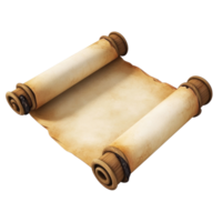 the Ancient blank scroll 3D icon cartoon minimalist isolate on transparent background png