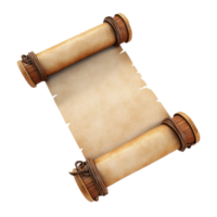 Ancient blank scroll icon cartoon minimalist isolate on transparent background png