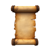 Old horizontal paper scroll 3D icon cartoon minimalist png