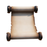 Old vintage scroll 3D icon cartoon minimalist isolate on transparent background png