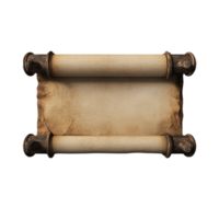 Old horizontal scroll 3D icon cartoon minimalist isolate on transparent background png