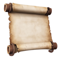 Horizontal parchment Blank paper 3D isolate on transparent background png