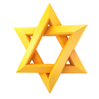 Judaism religious symbol star of david 3D icon cartoon minimalist isolate on transparent background png